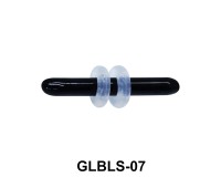 Glass Barbell with Two Trasparent Silicon Ring Outer GLBLS-07